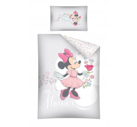 Pościel dziecięca biało popielata Myszka Minnie  do łóżeczka  Mickey Mouse - 100 x 135  STC 29 B