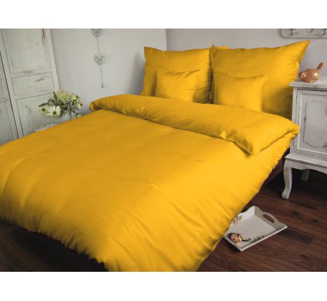 Pościel Satynowa Jednobarwna 160x200 - Żółty - Carmen 004