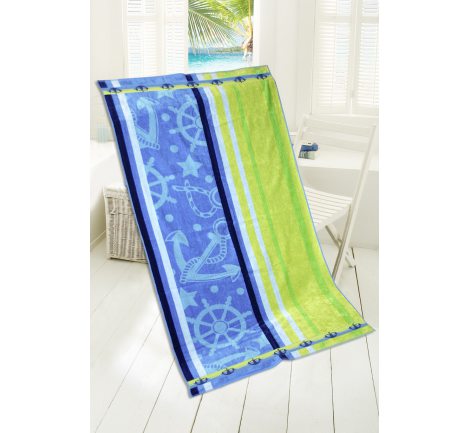 Ręcznik - plażowy - 85x170 cm - kąpielowy - Blue Lagune - Greno