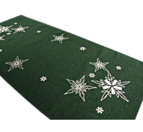 Bieżnik świąteczny  - zielony, biała gwiazda  - 55x120 - 1878  boże narodzenie  szal