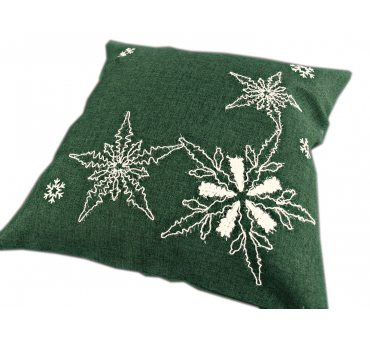 Poszewka świąteczna  - zielona, biała gwiazda  - 40x40 - 1878  boże narodzenie  1 szt
