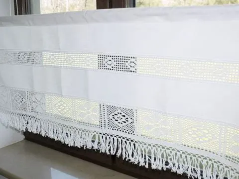 Zazdrostka 50x100 Arkadia - Biały - firana   1547  biała