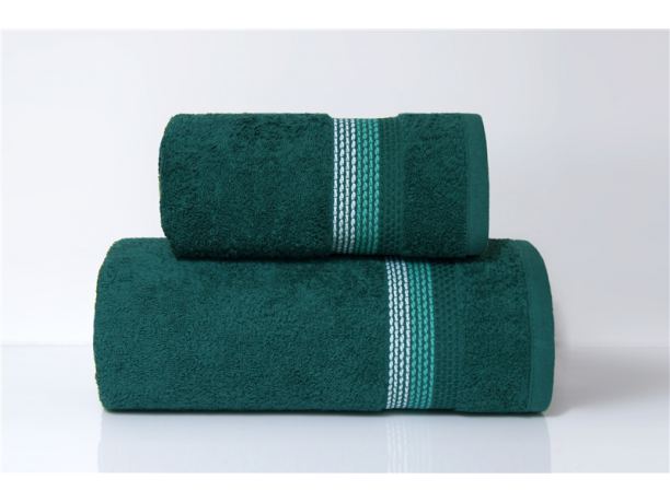 Ręcznik Ombre - 50x90 - zielony z bordiurą - jednobarwny -  Fine Collection -  Greno
