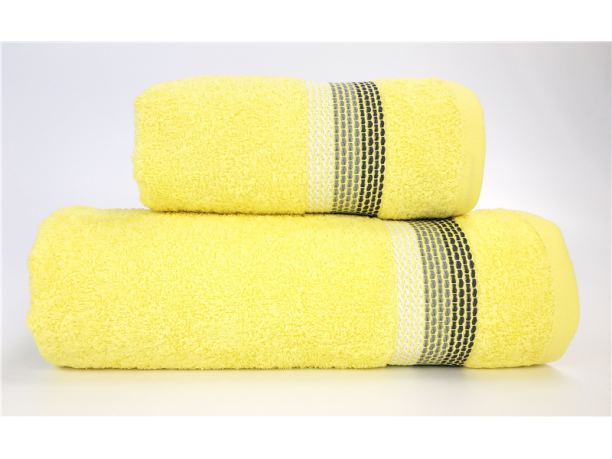 Ręcznik Ombre - 50x90 - żółty z bordiurą - jednobarwny -  Fine Collection -  Greno