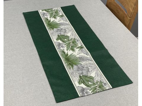 Dekoracyjny bieżnik - 40x90 cm - Flora - int 522 zielony