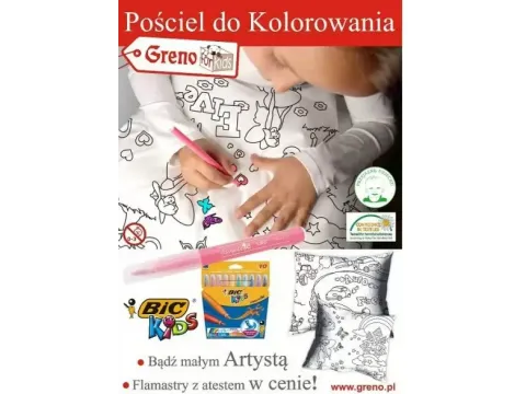 Pościel  z pisakami  dziecięca do kolorowania  Boy 160x200   Greno