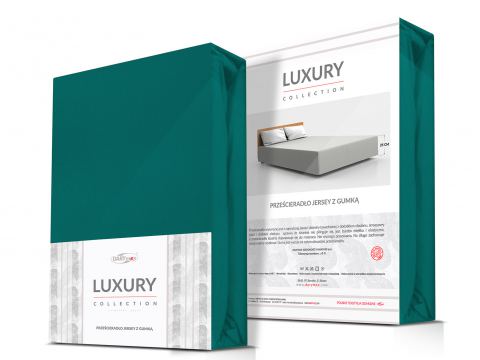 Prześcieradło Premium Jersey elastan 160x200 z gumką luksusowe Green Luxury zielony