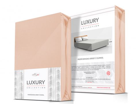 Prześcieradło Premium Jersey elastan 90x200 z gumką luksusowe Pink Luxury róż