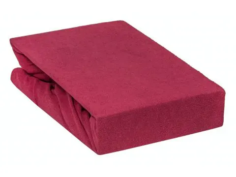Prześcieradło Frotte z gumką bordo 160x200     018