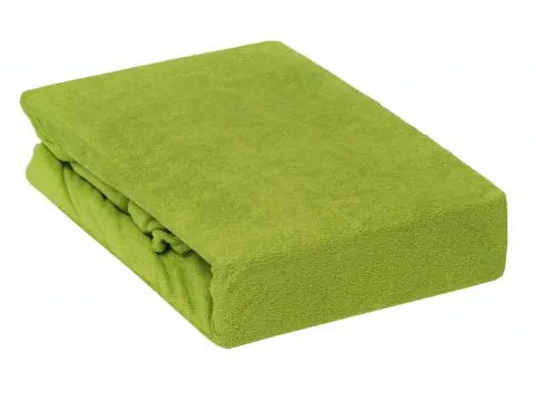 Prześcieradło Frotte z gumką 140x200 Zielone Jabłuszko 036