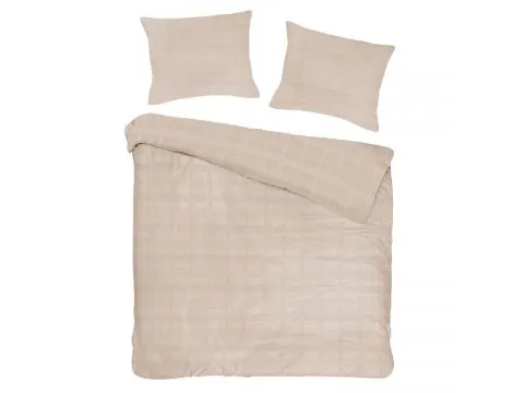 Satyna bawełniana Marsela 160x200 +2/70x80 beige jednobarwna krateczka satynlove exclusive beżowy