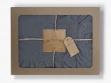 Pościel z bawełny z falbanką - Limasso - 160x200 - Grey  - na prezent w pudełku -  Bez Prasowania