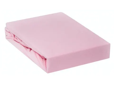 Prześcieradło Jersey z gumką jasnoróżowe 120x200     002 jasny róż