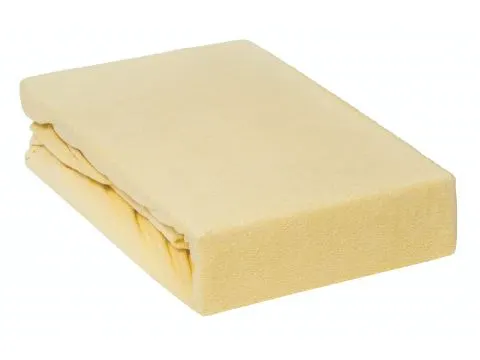 Prześcieradło Frotte z gumką krem ciemny 220x200      003