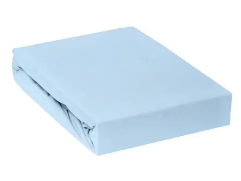 Prześcieradło Jersey  z gumką niebieski jasny 120x200     005