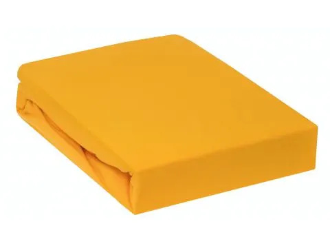 Prześcieradło Jersey  z gumką żółte 120x200   006