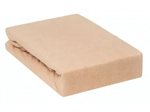 Prześcieradło Frotte z gumką beż jasny 220x200     015