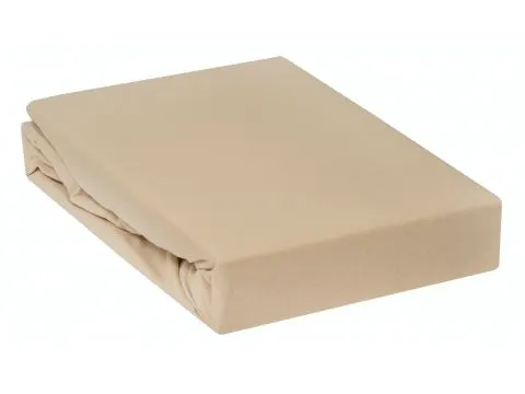 Prześcieradło Jersey z gumką beż jasny 140x200    015