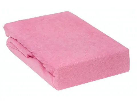 Prześcieradło Frotte z gumką ciemnoróżowe 220x200    013