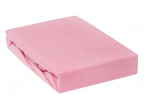 Prześcieradło Jersey z gumką ciemnoróżowe 140x200    013