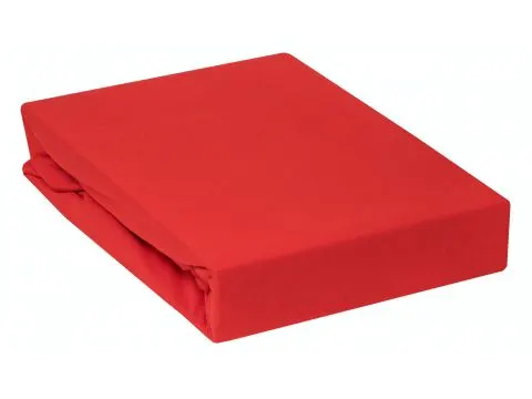 Prześcieradło Jersey z gumką czerwone 140x200     016