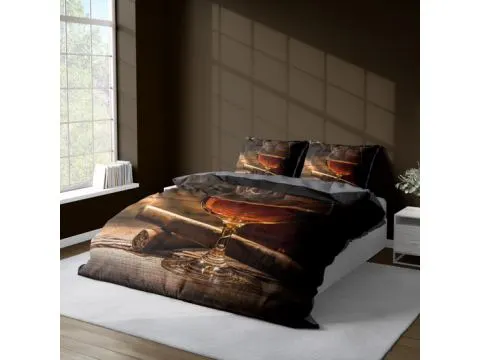 Pościel satynowa 160x200 +2/70x80 z mikrowłókna magic collection 4220 a 3D  brandy