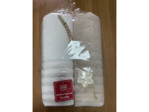 Komplet ręczników Alexa 2/70x130 upominek beżowy, kremowy