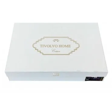 Ekskluzywna jednobarwna pościel żakardowa Princess White 200x220 Tivolyo