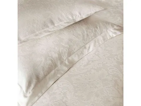 Ekskluzywna jednobarwna pościel żakardowa Bambura Beige 200x220 Tivolyo
