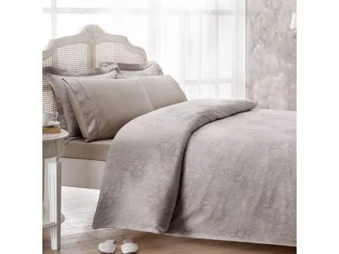 Ekskluzywna jednobarwna pościel żakardowa 200x220 Crocodile Beige Tivolyo