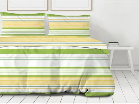Pościel bawełniana 220x200+2/70x80 Action Bielbaw Premium kolorowe pasy