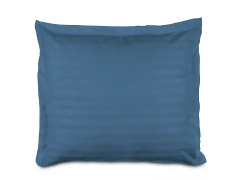 Poszewka bambusowa 70x80 cm satyna bawełniana Stripe paski chabrowe z listwą