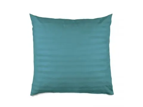 Poszewka bambusowa 40x40 cm satyna bawełniana Stripe turkus morski paski turkusowe
