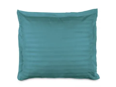 Poszewka bambusowa 70x80 cm satyna bawełniana Stripe morski turkus paski turkusowez listwą