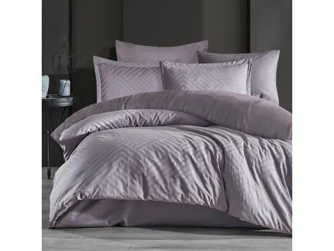 Pościel z satyny bawełnianej żakardowej 160x200+2/70x80/ Tula 2 Luxury Jacquard szary wzorek