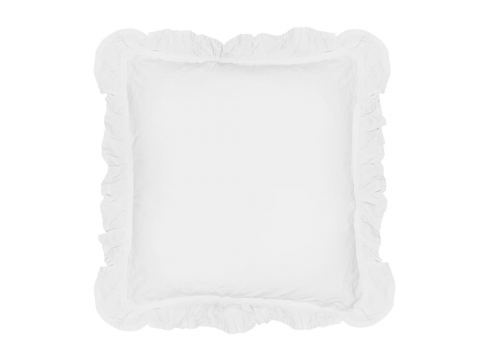 Poszewka bawełniana 2x40x40 z falbanką Optic White limasso  jednobarwna biała