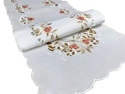 Bieżnik haftowany dekoracyjny 40x140 cm  róża int 5472