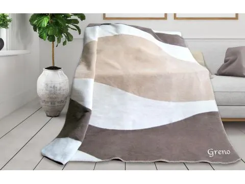 Koc Glamour 150x200 tabbaco vanill fale beżowo brązowe