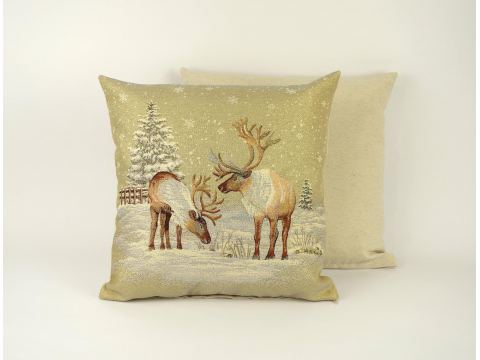 Poszewka świąteczna gobelinowa jelenie zimą nr 274 - b  SlodkieSny  45x45 cm gobelin