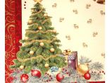 Obrus gobelinowy świąteczny 100x100 cm choinka w ramce czerwonej nr sw 206  SlodkieSny