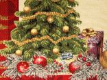 Bieżnik gobelinowy świąteczny 40x100 cm choinka w ramce czerwonej nr sw 206  SlodkieSny
