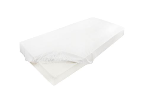 Prześcieradło jersey z laycrą 140x200 + 30 cm z gumką białe lycra