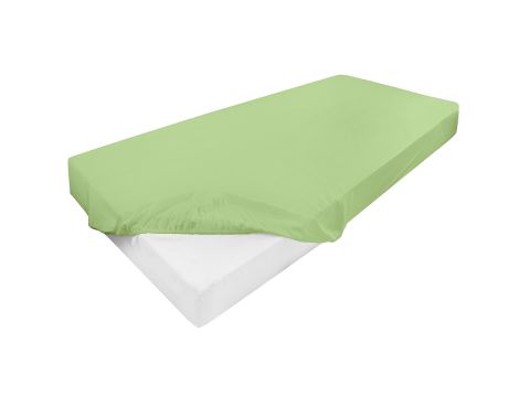 Prześcieradło jersey z laycrą 140x200 + 30 cm z gumką zielone lycra