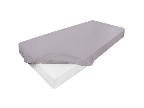 Prześcieradło jersey z laycrą 140x200 + 30 cm z gumką jasnoszare  lycra