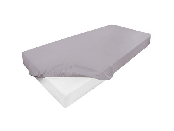 Prześcieradło jersey z laycrą 140x200 + 30 cm z gumką jasnoszare  lycra