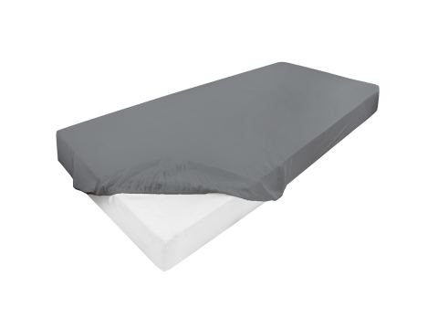 Prześcieradło jersey z laycrą 140x200 + 30 cm z gumką grafitowe lycra
