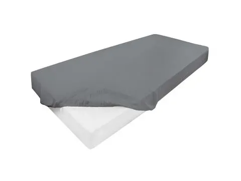 Prześcieradło jersey z laycrą 140x200 + 30 cm z gumką grafitowe lycra