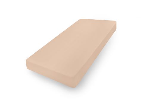 Prześcieradło jersey z laycrą 180x200 + 30 cm z gumką jasnobeżowe  lycra