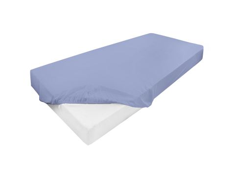 Prześcieradło jersey z laycrą 180x200 + 30 cm z gumką niebieskie  lycra