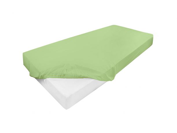 Prześcieradło jersey z laycrą 180x200 + 30 cm z gumką zielone lycra